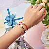 2Pcs 2 Colors Synthetic Moonstone Round Beaded Slider Bracelet BJEW-SW00057-01-4