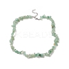 Natural Green Aventurine Chip Beaded Necklaces with 304 Stainless Steel Lobster Claw Clasp & Chain Extender NJEW-JN04225-04-1