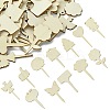 60Pcs 12 Styles Wood Pieces WOOD-CJ0002-05-8