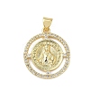 Brass Micro Pave Cubic Zirconia Pendants KK-S337-09G-A-1
