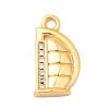 Brass Micro Pave Cubic Zirconia Charms KK-C117-12G-D-1