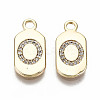 Brass Micro Pave Clear Cubic Zirconia Pendants KK-S360-052O-NF-1