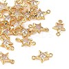 SHEGRACE Brass Pave Cubic Zirconia Star Connector Charms XGRQ2O602-441A-G-1