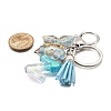 26Pcs Transparent Epoxy Resin & Transparent Acrylic & Faux Suede Tassel Keychain KEYC-JKC01202-26-5