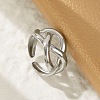 304 Stainless Steel Cuff Rings for Women RJEW-G338-25P-3