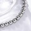 Non-Tarnish 202 Stainless Steel Round Beaded Bracelets for Men Women LS-BJEW-D034-01P-3
