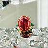 Oval Lab Grown Red Corundum Rings FS-WG323B2-01-4