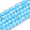 Opaque Solid Color Electroplate Glass Beads Strands EGLA-A039-P2mm-L12-1