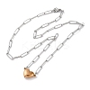 304 Stainless Steel Double-Sided Magnetic Heart Pendant Paperclip Chain Necklaces LS-NJEW-U028-02RG-4