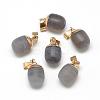 Natural Grey Agate Pendants G-Q494-07A-1