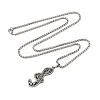 201 Stainless Steel Enamel Musical Note Pendant Box Chain Necklaces NJEW-M076-01P-01-2