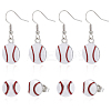 6 Pairs 2 Styles Alloy Baseball Stud Earring & Dangle Earring Sets EJEW-ME0001-18-1