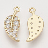 Brass Micro Pave Clear Cubic Zirconia Pendants ZIRC-T011-13G-NF-2
