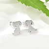 Tarnish Resistant 304 Stainless Steel Puppy Stud Earrings X-EJEW-F227-05P-1