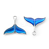 Platinum Alloy Enamel Pendants ENAM-R136-32-2