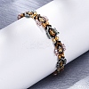 Flower Glass Seed Beaded Braided Bead Bracelets for Women Frineds BJEW-F493-10D-3