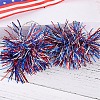 Independence Day Plastic Shiner & Alloy Hoop Earrings WG81119-02-2