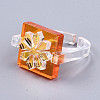 Transparent Resin Cuff Rings RJEW-T017-02-3