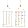 2 Bags 2 Styles Star Flower Wooden Wall-Mounted Hair Clip Display Organizer Racks ODIS-GA0001-93-1