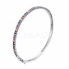 Colorful Cubic Zirconia Classic Tennis Bangle BJEW-S141-04P-NF-2