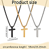 3Pcs 3 Colors Stainless Steel Cross Pendant Necklace with Box Chains NJEW-AN0001-76-2