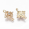 Brass Micro Pave Cubic Zirconia Links Connectors X-KK-S359-078-RS-2