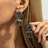 Alloy Rhinestone Dangle Stud Earrings WG34A94-06-1
