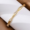 Brass Micro Pave Clear Cubic Zirconia Hinged Bangles for Women BJEW-U025-03G-3