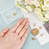 8Pcs 4 Style Brass Micro Pave Clear Cubic Zirconia Charms ZIRC-AR0001-16-3