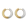 201 Stainless Steel Two Tone Hoop Earrings EJEW-Q002-01G-06-4