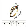 Heart Brass Micro Pave Clear Cubic Zirconia Finger Rings FS-WG243FC-02-3
