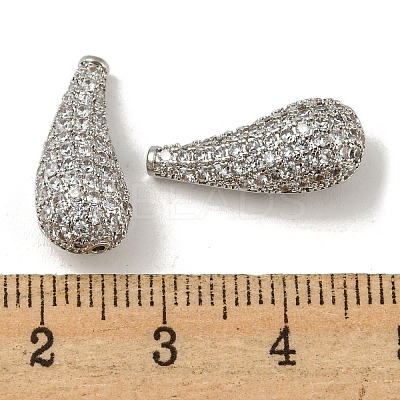 Brass Micro Pave Cubic Zirconia Beads KK-R152-23P-1