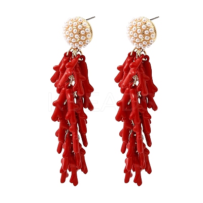 Alloy Dangle Stud Earrings EJEW-D327-05KCG-1