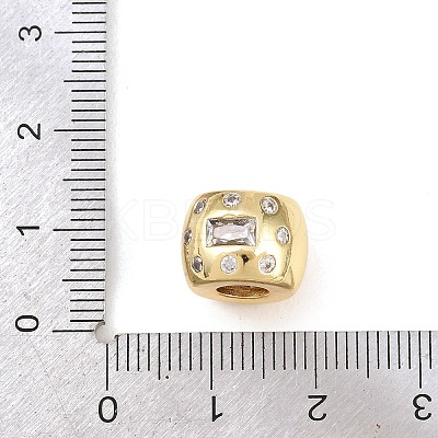 Brass Micro Pave Cubic Zirconia European Beads KK-C162-058G-02-1