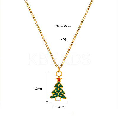 Christmas 304 Stainless Steel Enamel Pendant Necklaces FS-WGDAA96-11-1