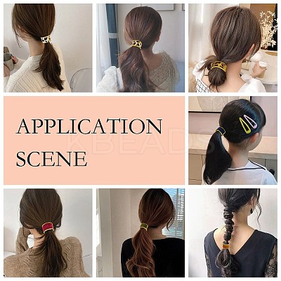 Alloy Ponytail Cuff Rubber Elastic Hair Ties LS-OHAR-P018-A04-1