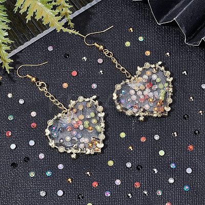 2 Boxes 2 Colors Pointed Back Resin Rhinestone Cabochons MRMJ-OC0003-04-1