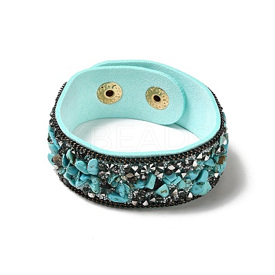 Faux Suede Snap Cord Bracelet LS-BJEW-F428-14-1
