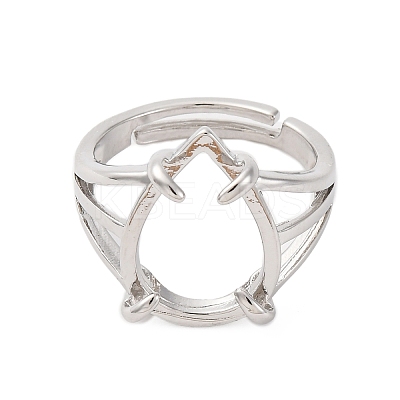 Brass Open Cuff Ring Components KK-U074-10P-1