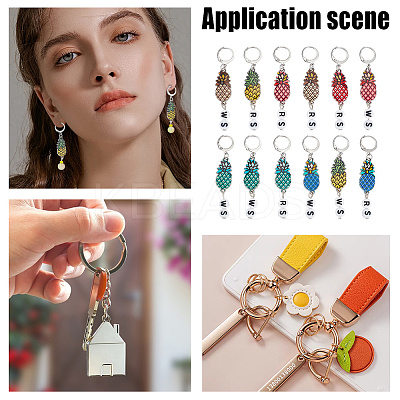 Alloy Enamel & Acrylic Pendant Locking Stitch Markers HJEW-AB00107-1