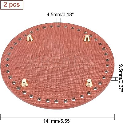 PU Leather Flat Round Bag Bottom FIND-CA0001-11J-1