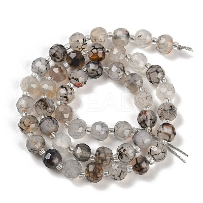 Natural Dragon Veins Agate(Dyed & Heated) Beads Strands G-H057-A09-01-1