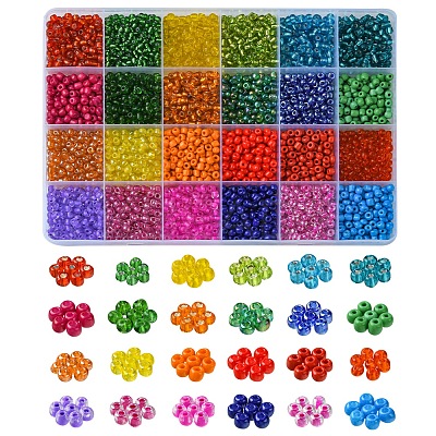 288G 24 Styles 6/0 Glass Seed Beads SEED-FS0001-26D-1