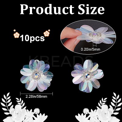 AB Color Plastic Sequin Flowers FIND-WH0110-445-1