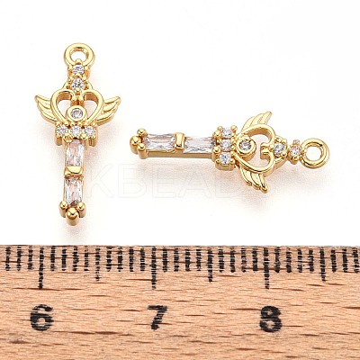 Brass Micro Pave Cubic Zirconia Pendants X1-KK-N263-84G-1