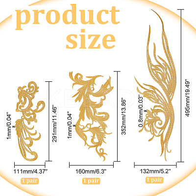 3 Pairs 3 Style Flower Polyester Computerized Embroidery Sew on Patches DIY-NB0008-24-1