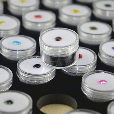 Wood Jewelry Display Case Box with 35 Mini Column Plastic Screw Top Foam Gem Jars CON-NH0001-04B-1