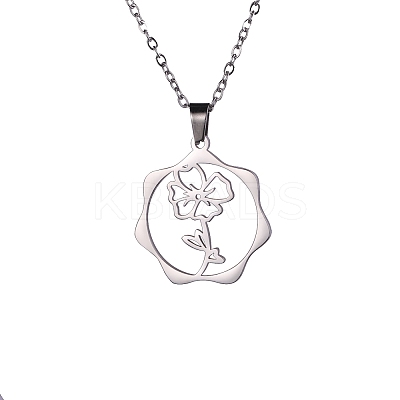 Non-Tarnish 304 Stainless Steel Pendant Necklaces PW-WG57218-07-1