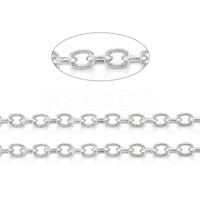 Tarnish Resistant 304 Stainless Steel Textured Cable Chains CHS-O010-04P-1