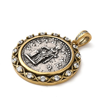 Brass with Cubic Zirconia Pendants KK-Z033-13AS-1